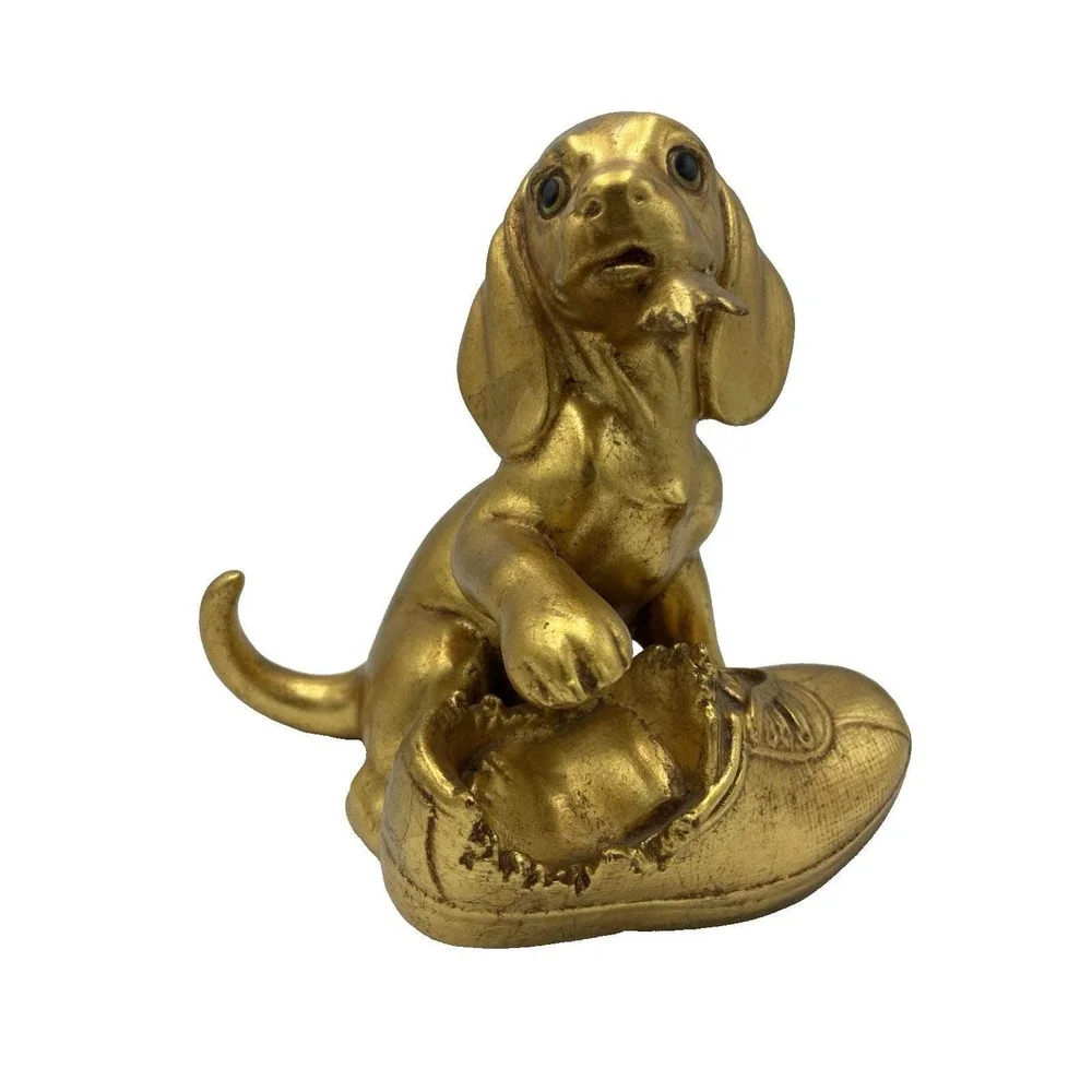 Vintage MCM  Freeman McFarlin Rutledge 859  Gold Leaf ‎ Puppy Dog w/Shoe